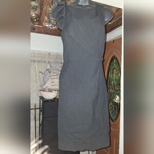 LOFT One Shoulder Ruffle Black Dress